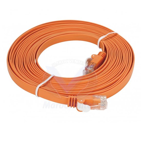 Cat6 UTP Flat PATCH CORD:5M Orange NCB-C6UORGF1-5