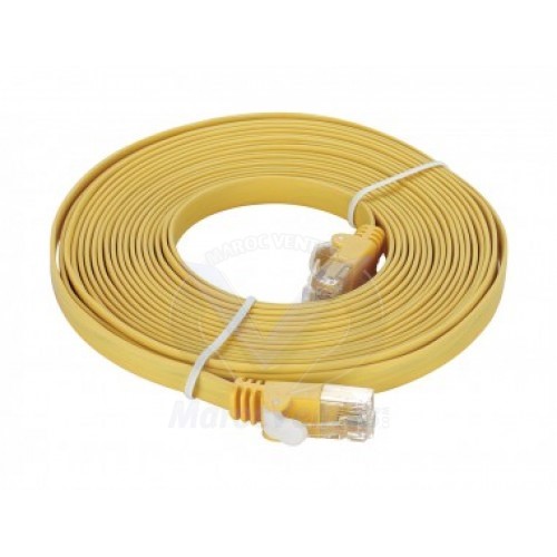 Cat6 UTP Flat PATCH CORD:5M Yellow NCB-C6UYELF1-5
