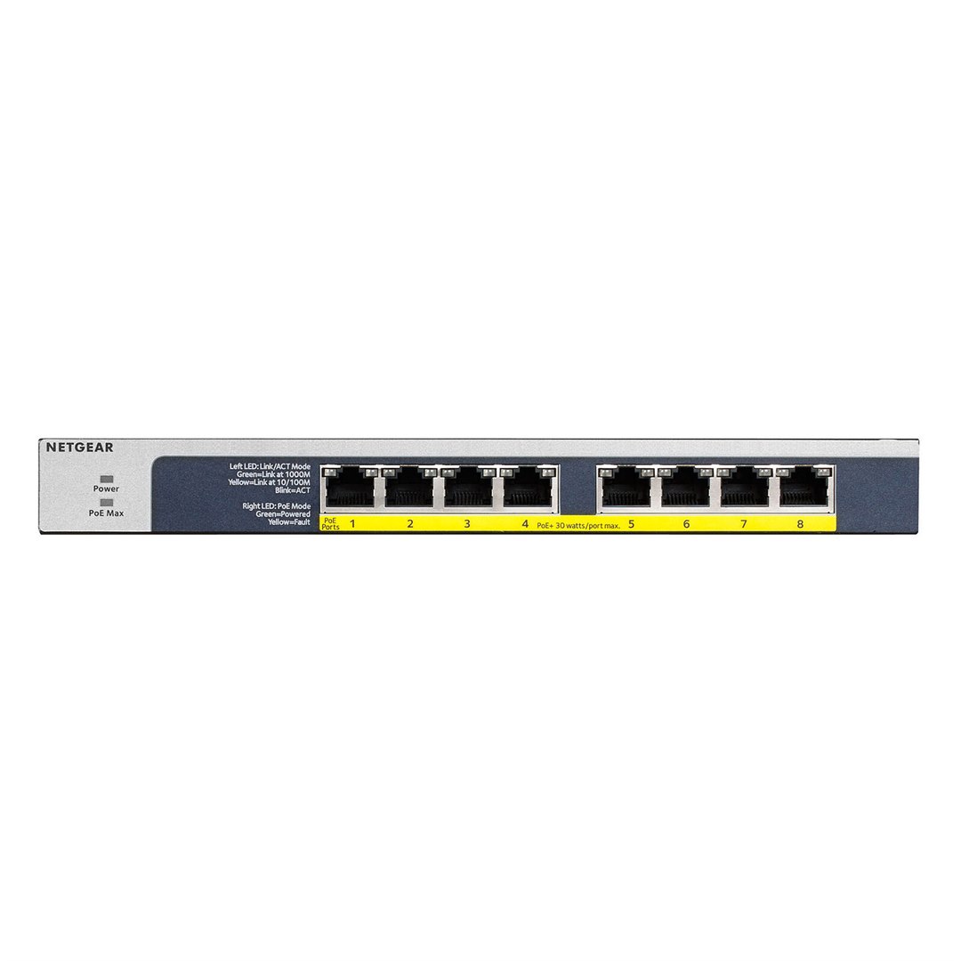 SWITCH NON MANAGEABLE 8 PORTS GIGABIT POE+ 60W GS108LP-100EUS