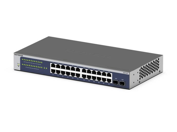 NETGEAR SMART SWITCH 24-PORTS GIGABIT ETHERNET WITH 2 DEDICATED SFP PORTS GS724T-600EUS