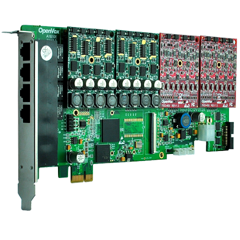 Carte Analogique PCI-E 16 Port FXO/FXS A1610E