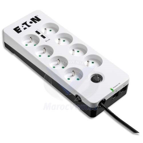 Multiprise parafoudre 6 prises Protection téléphonique 2 ports USB PB6TUF