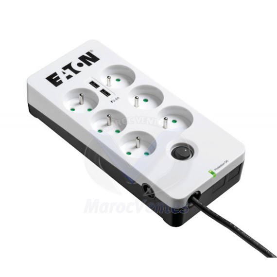 Multiprise parafoudre 6 prises 2 ports USB 2500 Watt PB6UF