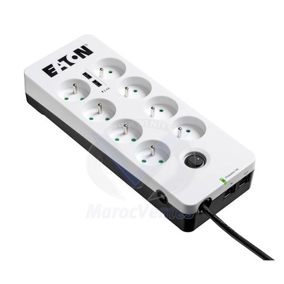 Protection contre les surtensions CA 220-250 V - 2500 Watt - connecteurs de sortie : 8 - blanc PB8TUF
