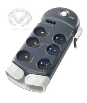 Parasurtenseur 6 prises avec protection parafoudre pour téléphone / fax / internet PH6T3-FR