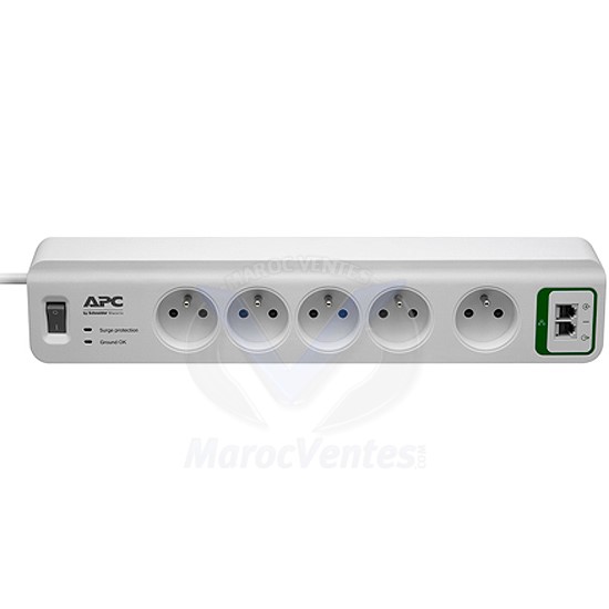 Parafoudre 5 Prises 230V avec 2 Entrées RJ-11 PM5T-FR