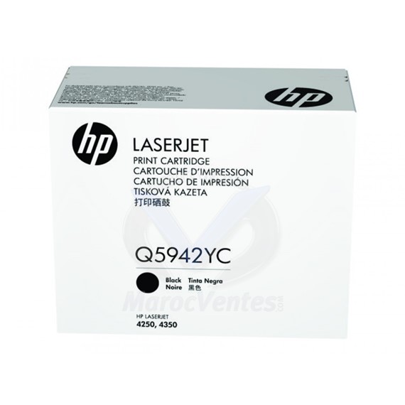 Cartouche de toner noir LaserJet originale avec contrat optimisé 23000 pages Q5942YC