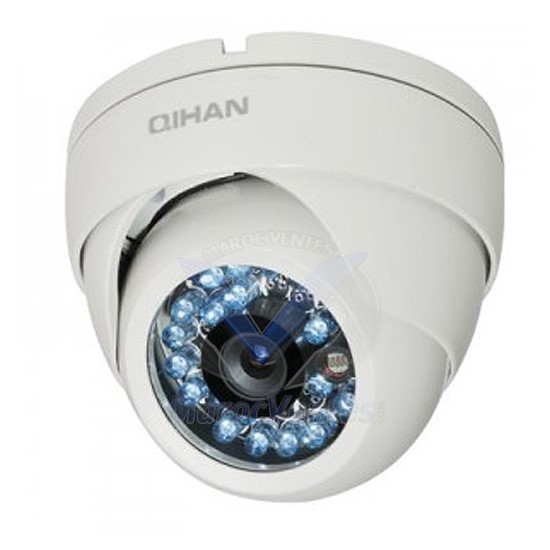 Caméra Analogique , 1/3″ SONY CCD + Effio A, Vandalproof Dome Camera, 850TVL 960H Blanc QH-406SNH-4AO