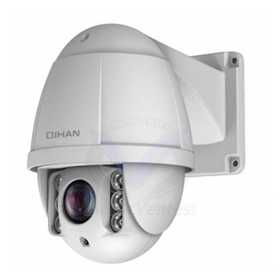 CAMÉRA 4" PTZ, 10X,480TVL f=5.5-55mm Lens, 0.01Lux OSD Control, IP66, AC24V  AC24V orange peel BLANC QH-NP4163A-A-Q10-1