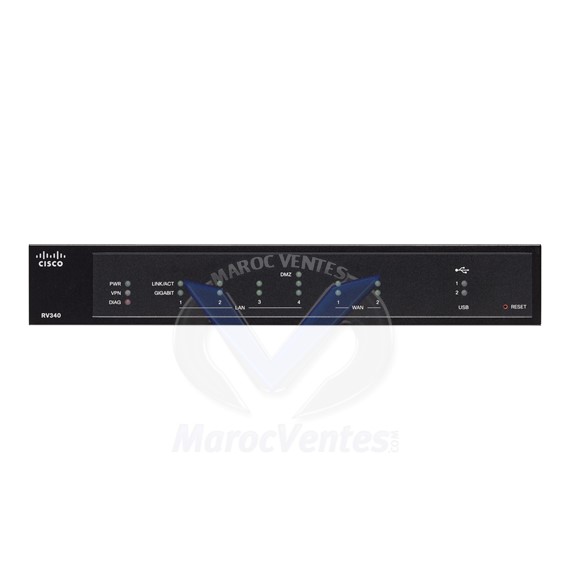 Routeur VPN avec 4 ports Gigabit Ethernet et 2 port USB RV340-K9-G5