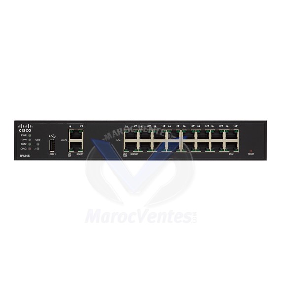 Routeur VPN avec 16 ports Gigabit Ethernet et 2 port USB RV345-K9-G5