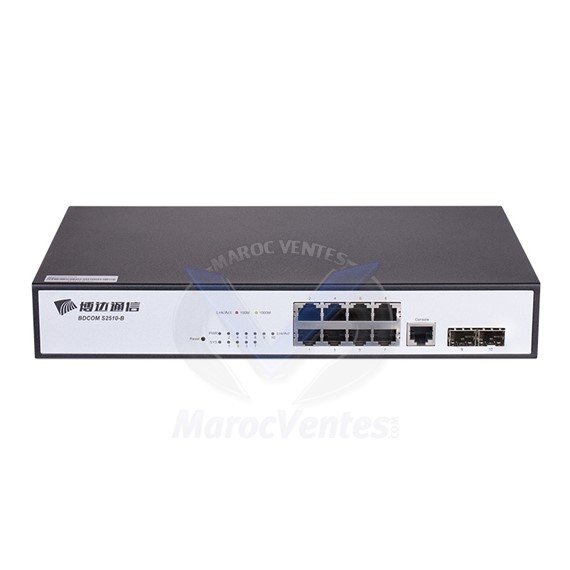 Switch 8 ports PoE gigabit + 2 ports SFP S2510P