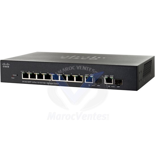 SF302-08PP 8-port 10/100 PoE+ Managed Switch SF302-08PP-K9-EU