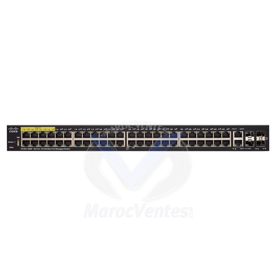 Switch 48 x 10/100 (PoE+) + 2 x 10/100/1000 + 2 x SFP Gigabit combiné SF350-48MP-K9-UK