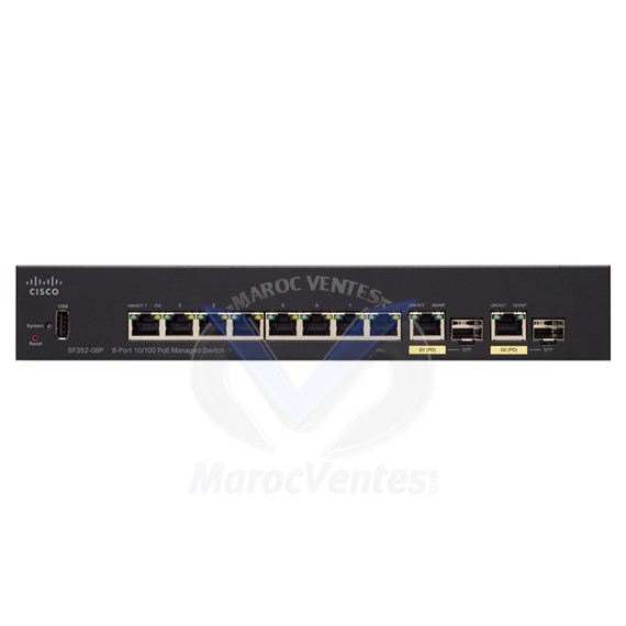 Switch 8 ports géré PoE 10/100 SF352-08P-K9-EU