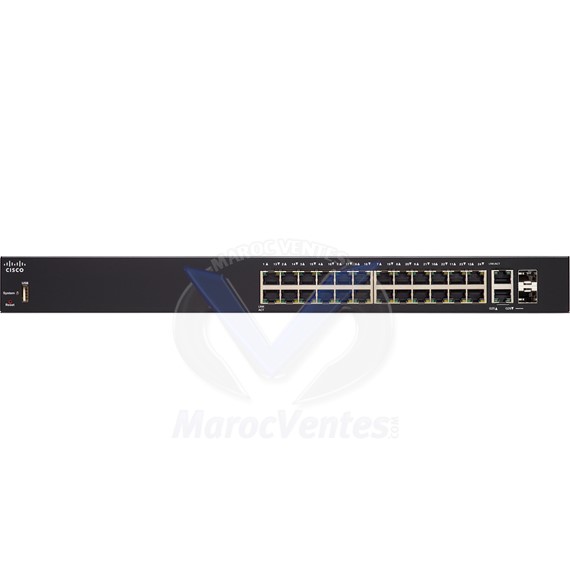 Switch Gigabit manageable 24 ports 10/100/1000 PoE+ + 2 ports 10 GbE + 2 SFP+ SG250X-24P-K9-EU