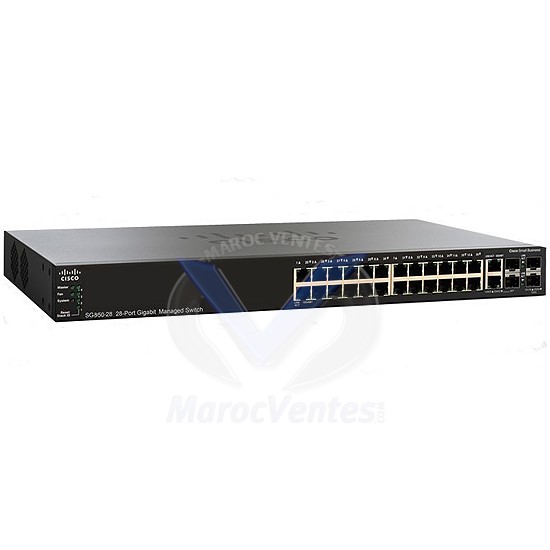 Switch Gigabit Manageable 24 Ports 10/100/1000 avec 2 Ports Combo Gigabit /SFP et 2 SFP SG350-28-K9-EU