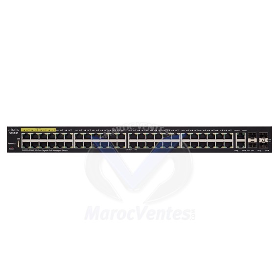 Switch 48 x 10/100/1000 (PoE+) + 2 x combo Gigabit Ethernet / SFP Gigabit + 2 x Gigabit SFP Managed SG350-52MP-K9-EU