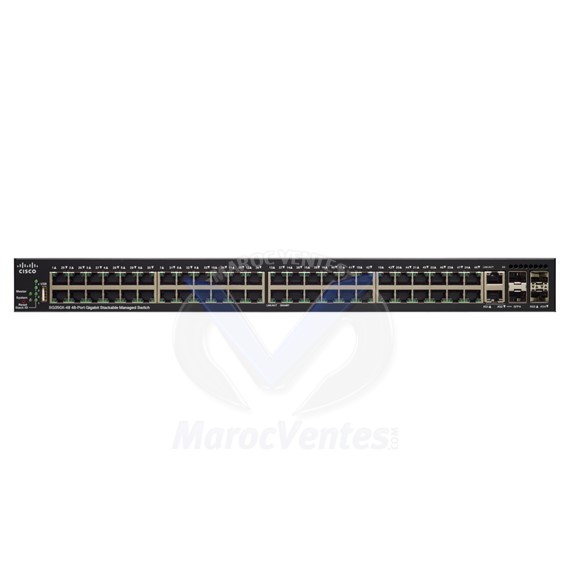 Switch Gigabit 48 ports 10/100/1000 avec 4 x 10 Gigabit Ethernet SG350X-48-K9-EU