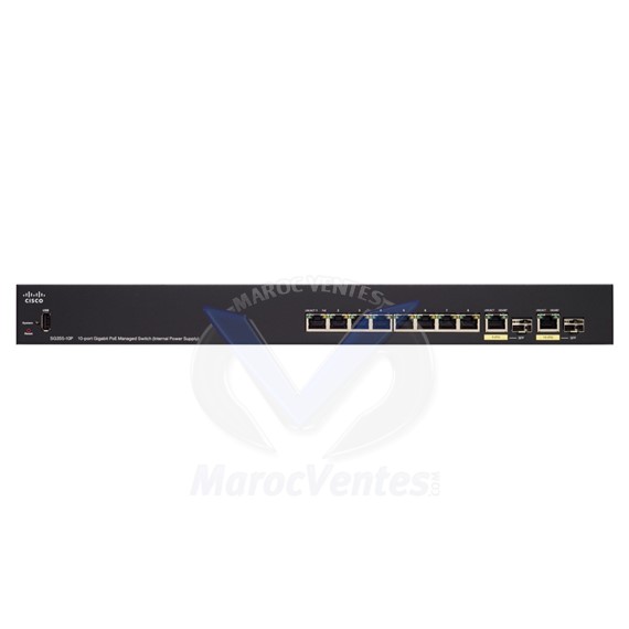 Switch C3 8 x 10/100/1000 (PoE+) + 2 x SFP Gigabit combiné Montable sur rack  PoE+ (62 W) Géré SG355-10P-K9-EU
