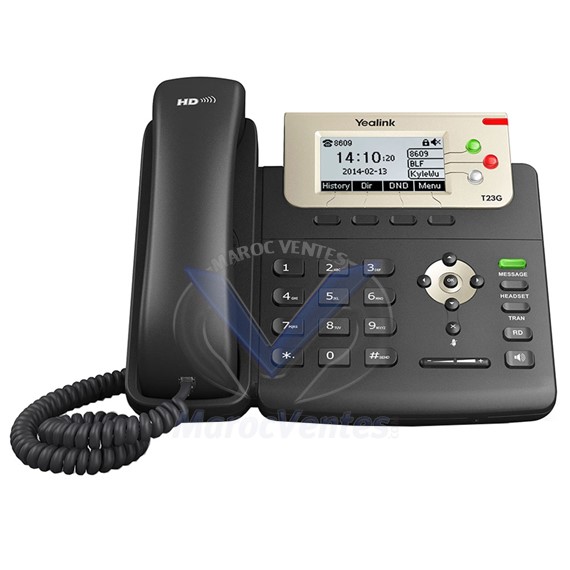 Téléphone IP Gigabit professionnel 3 comptes SIP ecran  LCD PoE SIP-T23G