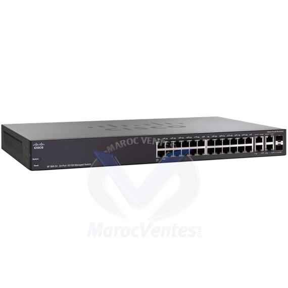 SF 300-24 24-port 10/100 Managed Switch with Gigabit Uplinks-SF 300-24 24-port 10/100 Managed Switch with Gigabit Uplinks