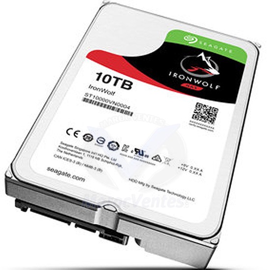 Disque Dur 3.5" 10 To Seagate IronWolf  SATA III 256 Mo pour NAS ST10000VN0004
