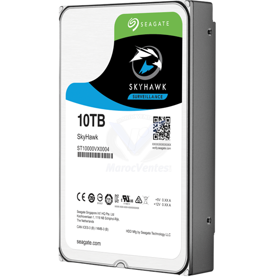 Disque Dur Interne SKYHAWK 10 To 3.5" SATA III 256 Mo pour Vidéosurveillance ST10000VX0004