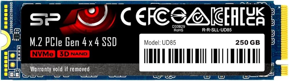 M.2 250 GB PCIE NVME 2280 GEN 4X4 JUSQU'À 3600 MB/S EN LECTURE SP250GBP44UD8505