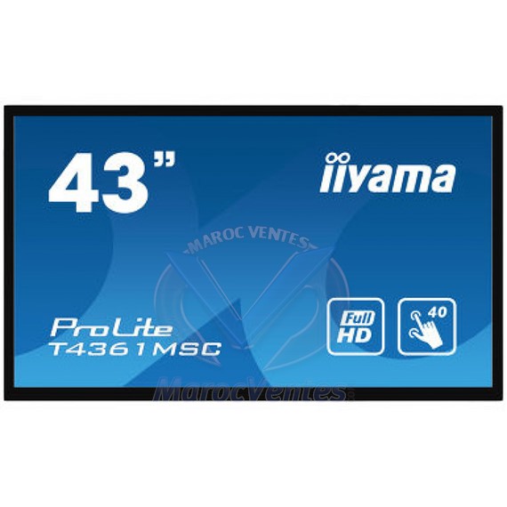 Ecran LED tactile 43" ProLite T4361MSC-B1 1920x1080 Full HD DVI / HDMI / DisplayPort Haut-parleurs T4361MSC-B1