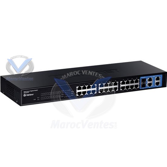 Web Switch  24 Ports 10/100 Mbits VLAN + 4 Ports 10/100/1000 + 2 Mini GBIC (F.O) TEG-424WS