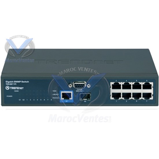 TEG-S811Fi, Switch 8 ports 10/100Mbits SNMP niv2+1 port mini-GBIC+1 port Gigabit RJ45