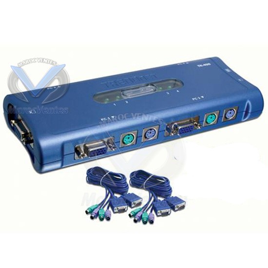 Swich KVM 4 Ports PS2 (+4câbles KVM) TK-400K