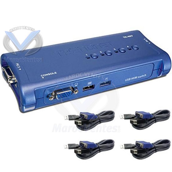 Swich KVM 4 Ports USB (+4 Câbles KVM ) TK-407K