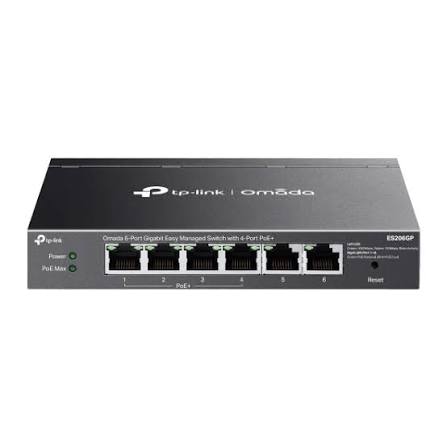 TP-LINK Easy Switch administrable Omada 6 ports Gigabit avec 4 ports PoE+ ES206GP