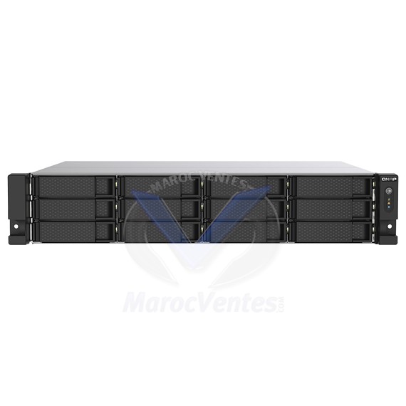 Serveur NAS professionnel 12 baies (sans disque dur) avec 4 Go de RAM, processeur Intel Celeron J4125 Quad-Core 2.0 GHz, TS-1253DU-RP-4G