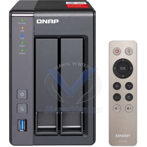 QNAP TS-251+-2G Serveur NAS 2 baies multimédia Kodi avec 2 Go de RAM (sans disque dur) TS-251P-2G