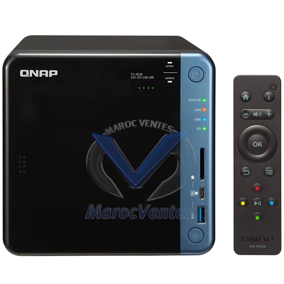 Serveur 4 baies pour disque 2,5" ou 3,5" NAS 4 Go Intel Celeron J3455 à 1,5 GHz (Quad-core) TS-453B
