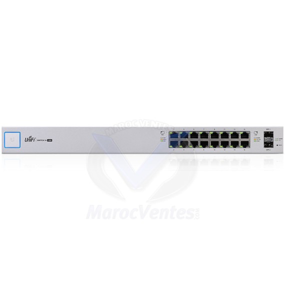 Switch uniFi Gigabit 16 ports 10/100/1000 Mbps PoE+ et 2 ports SFP US‑16‑150W