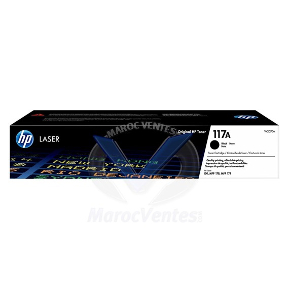 Cartouche de toner 117A Noir originale 1000 pages W2070A