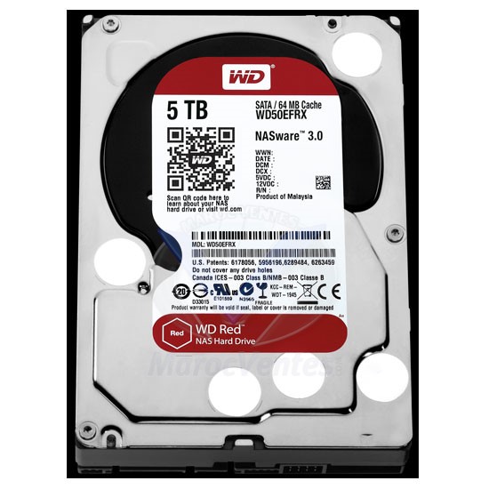 WD50EFRX Disque Dur 5 To SATA III Western Digital RED