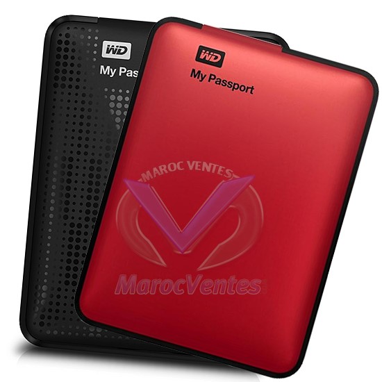 Disque Dur Externe My Passport 2 To USB 3.0 / USB 2.0 Noir Rouge WDBY8L0020BBK