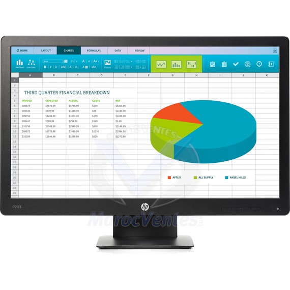 Écran ProDisplay P203 LED 20"  VGA Noir X7R53AA