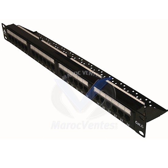 PANNEAU DE BRASSAGE 24 PORTS RJ45 UTP CAT6 19