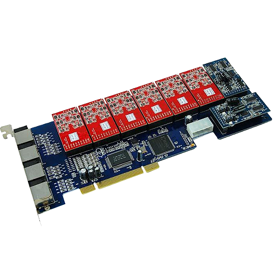 Asterisk Cards can support 16 analog lines ZA16P
