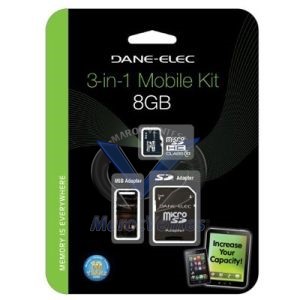 DANEELEC Carte Micro SD CL10 3IN 1  8GB DA-3IN1C1008G-R