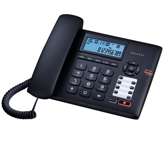 TELEPHONE FILAIRE LCD ALCATEL TEMPORIS 580 AVEC PRISE CASQUE NOIR