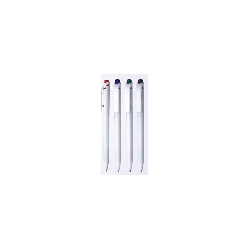 Stylo à bille DIGNO VITO WHITE bleu en distributeur de 35 unités VITO